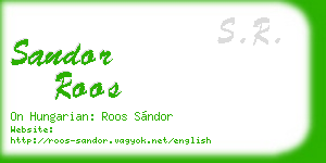 sandor roos business card
